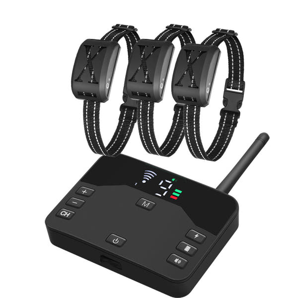 2-in-1 wireless dog fence and training collar system with rechargeable waterproof receiver