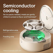 Fresh food pet feeder with integrated cooling function