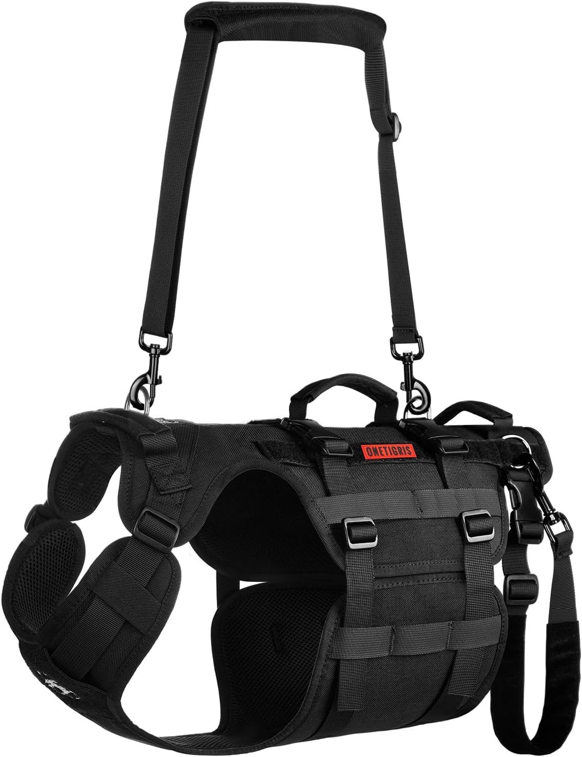 Large dog lift harness with full body mobility support vest and handles