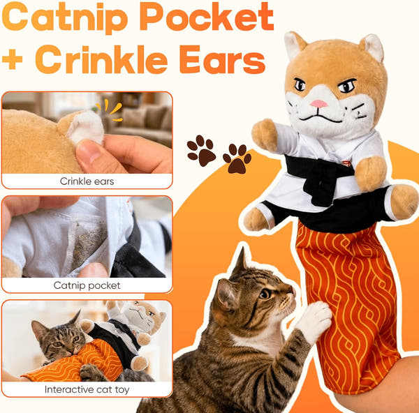Interactive wrestling toy suitable for playful cats and kittens