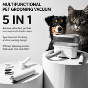 Dog grooming vacuum designed to collect loose pet hair while grooming