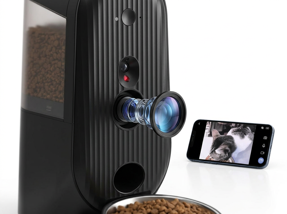 Automatic pet feeder with 1080P HD camera