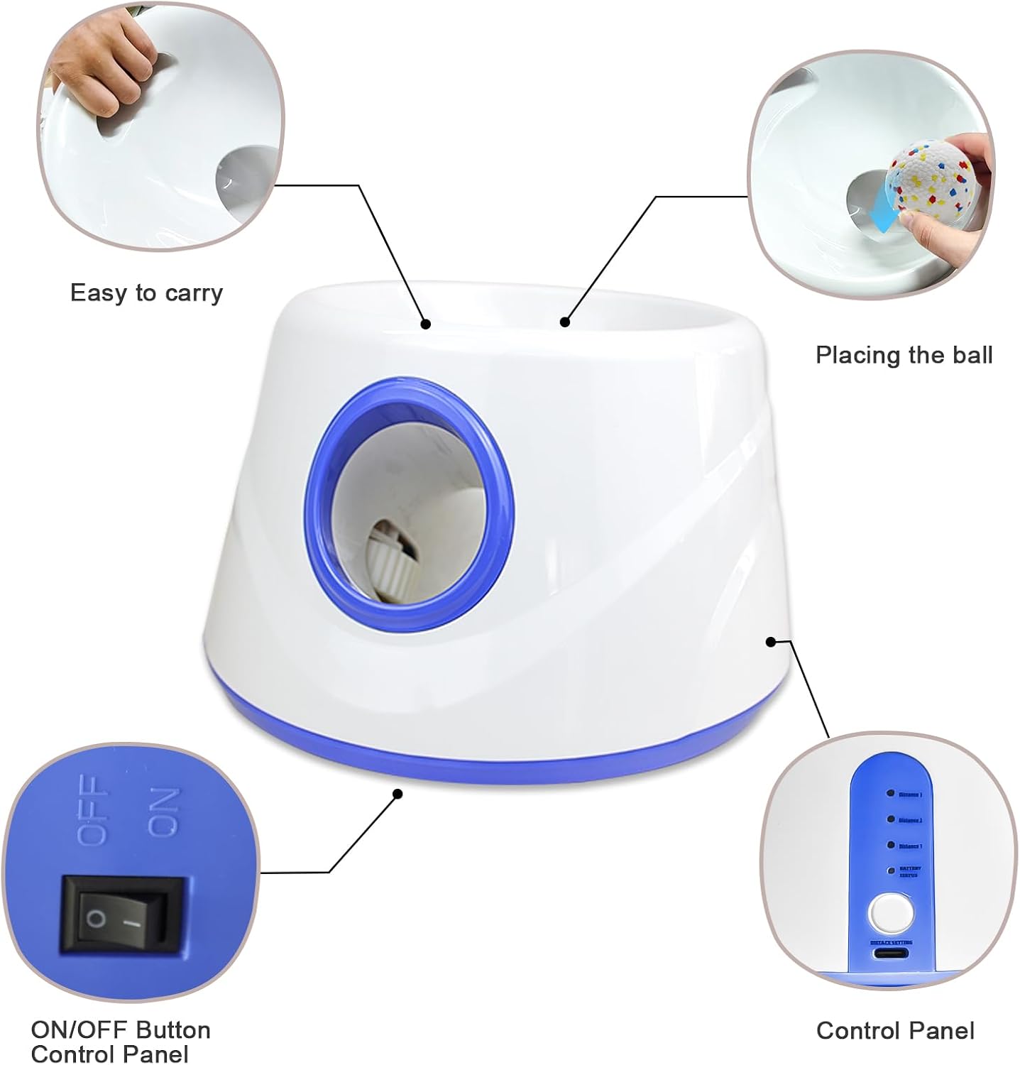 Automatic dog fetch machine for convenient interactive ball throwing