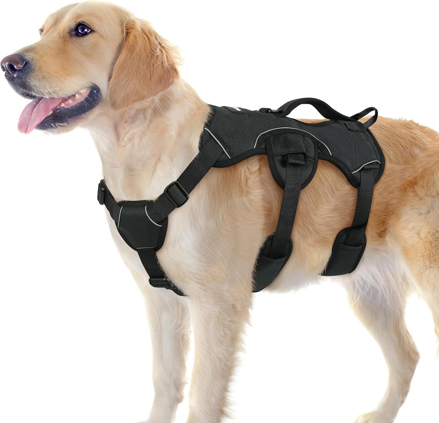 Large dog tactical harness vest for outdoor walking and training