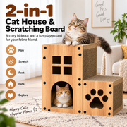 Cat cardboard scratcher designed to redirect scratching from furniture