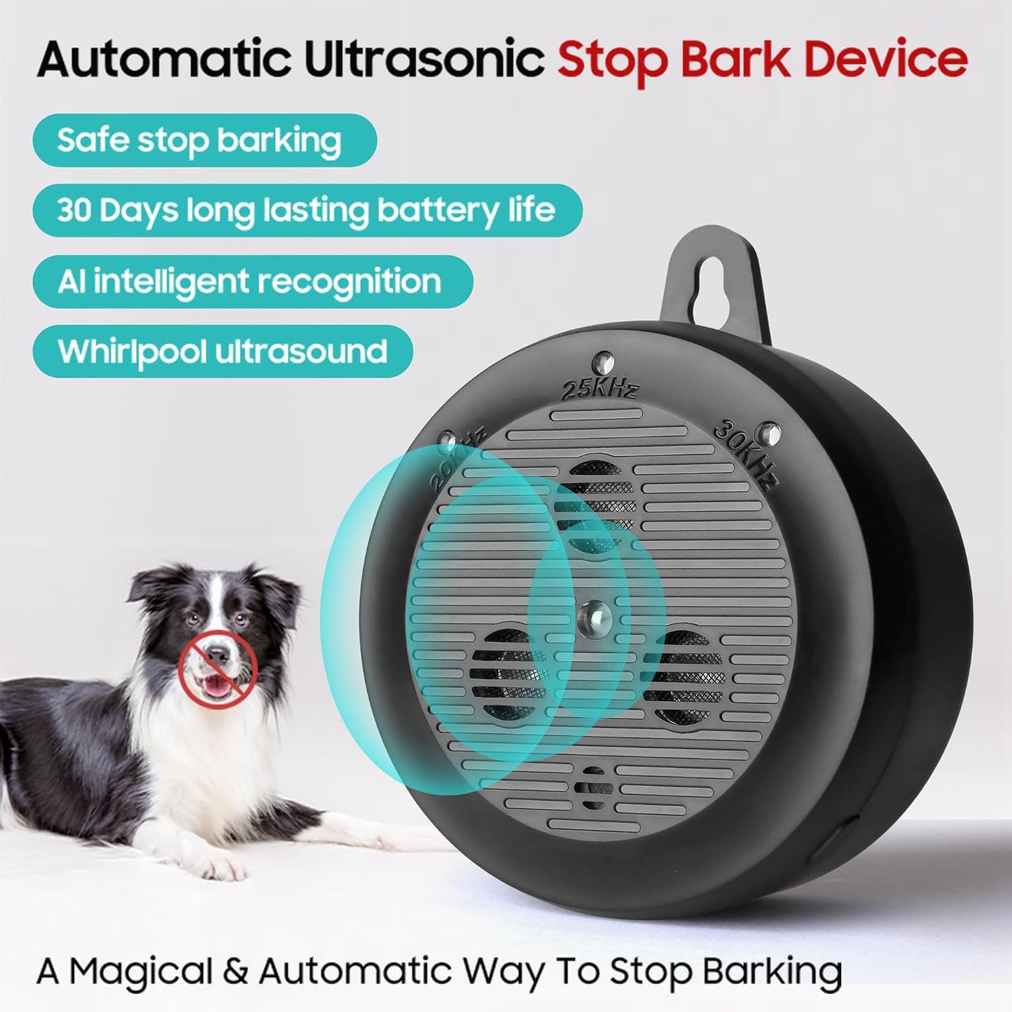 Dog barking device for indoor home bark-control training