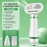 Dog grooming dryer and comb for drying and grooming dog hair after bathing