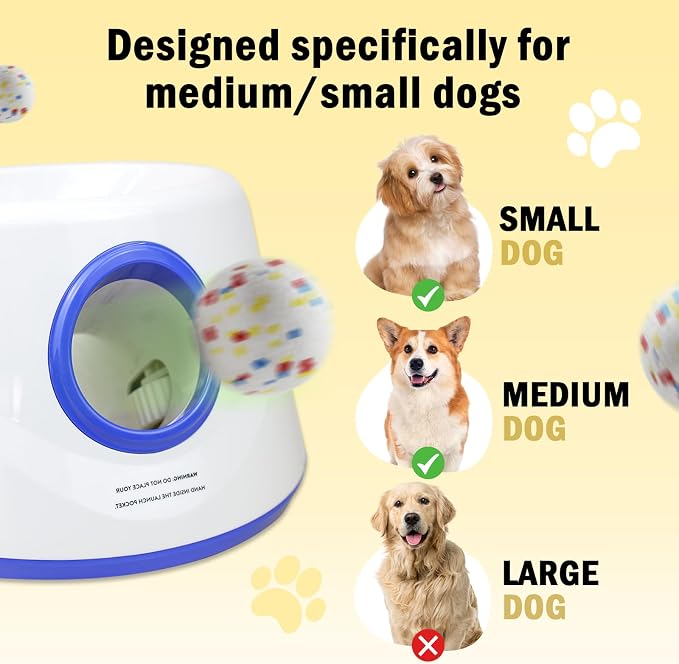 Automatic ball launcher for supervised indoor dog fetch and interactive play