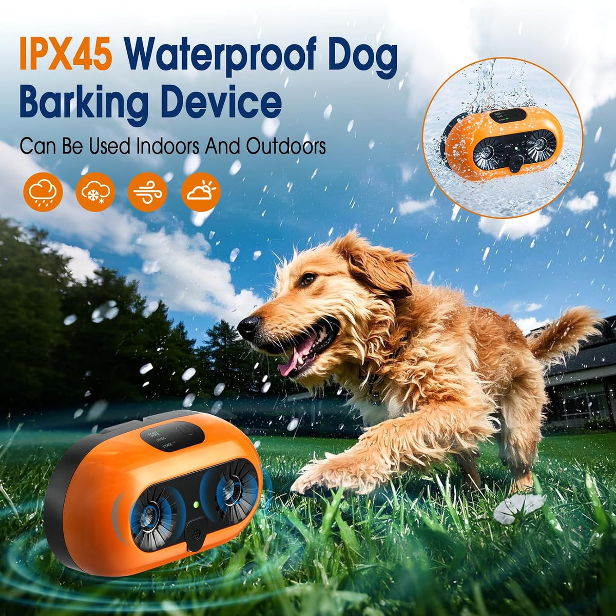 Collar-free dog bark prevention device using sonic sound technology
