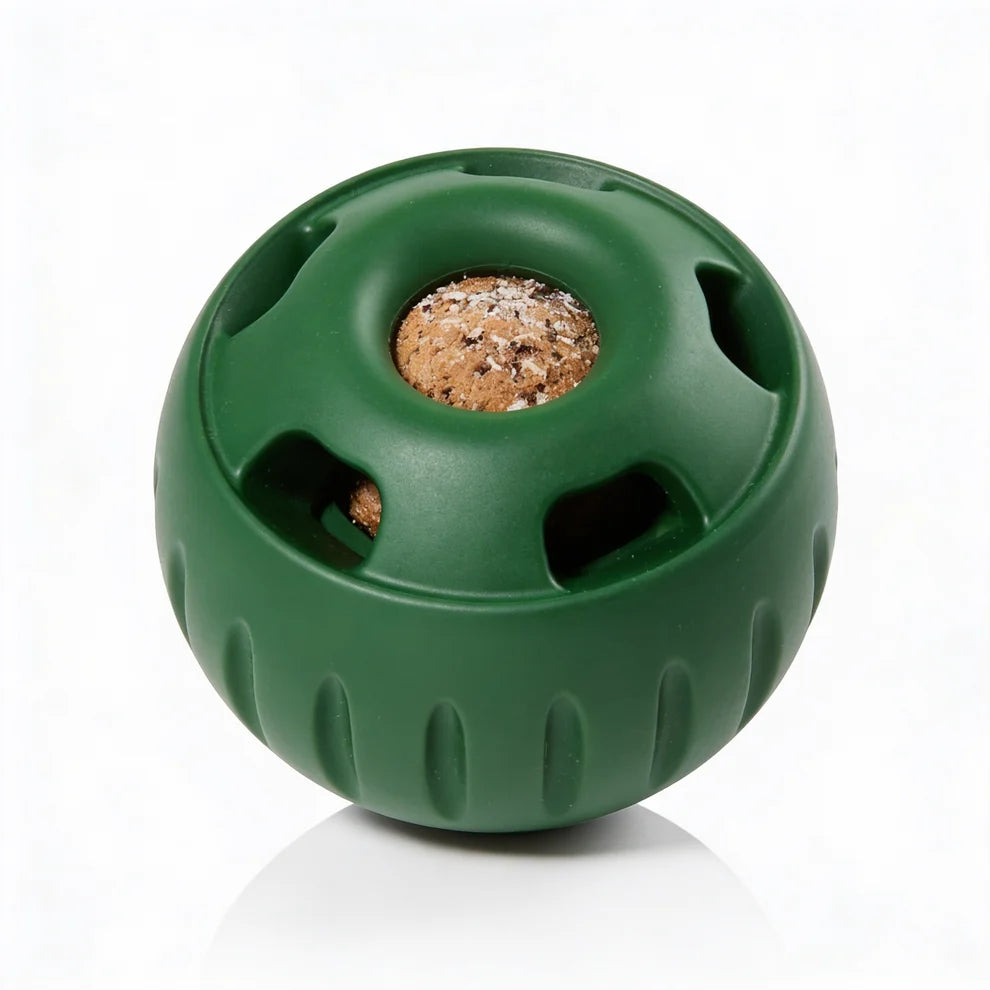 Interactive dog ball toy designed for treats and daily pet play