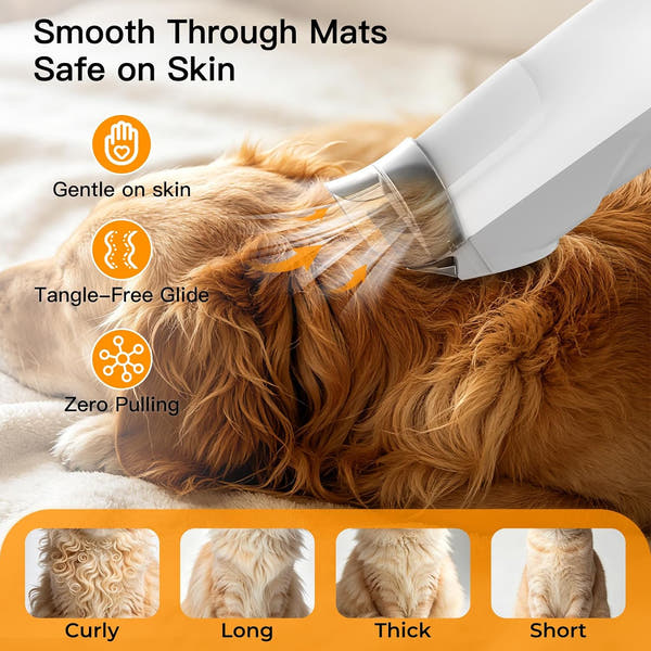 Pet grooming vacuum with 1.5L dust cup for collecting loose dog and cat hair
