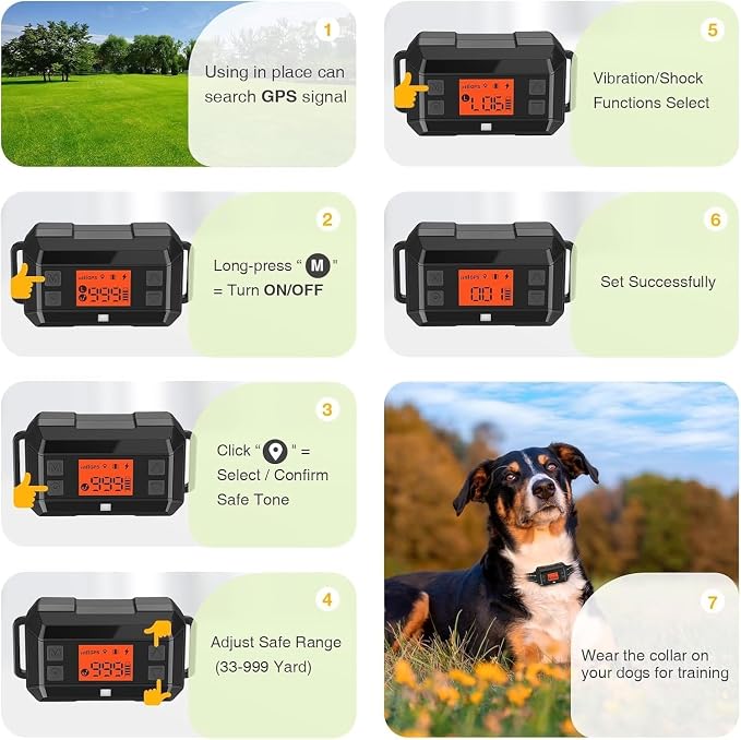 Large dog training collar with waterproof wireless fence support