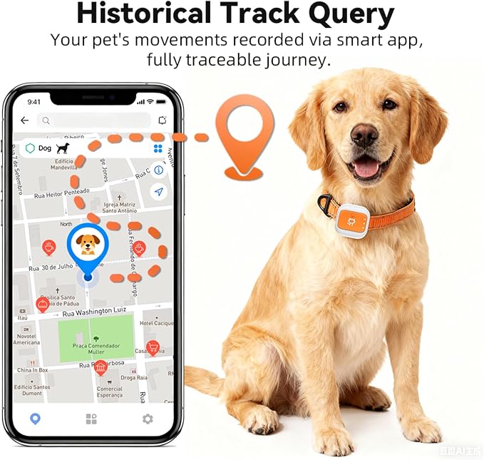 Pet GPS tracker with up to 25-day battery life for extended monitoring