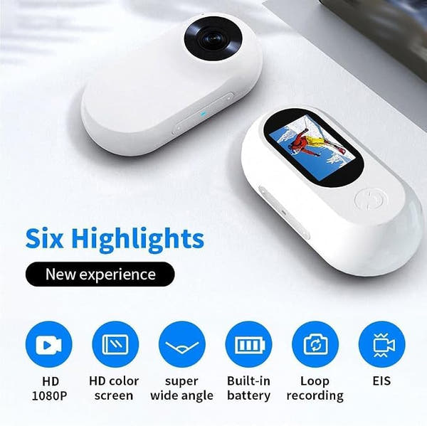 Mini pet camera for recording cat activities indoors and outdoors