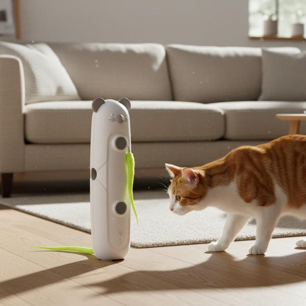 Mouse chase cat toy designed to simulate natural prey movement