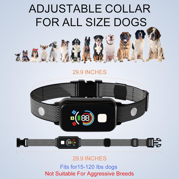 Dog training collar with beep vibration and static training modes