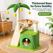Cat tree house with integrated sisal scratching board