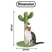 Sisal-covered cactus scratching post for cats and kittens