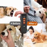 Handheld ultrasonic anti-barking device designed as an alternative to dog bark collars