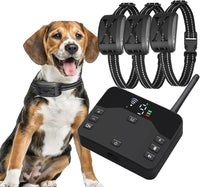 Wireless dog fence system combining pet boundary containment and electronic dog training functions