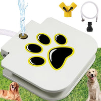 Pedal dog water fountain with automatic drinking system for outdoor use