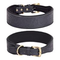 Comfortable leather dog collar for walking training and outdoor activities