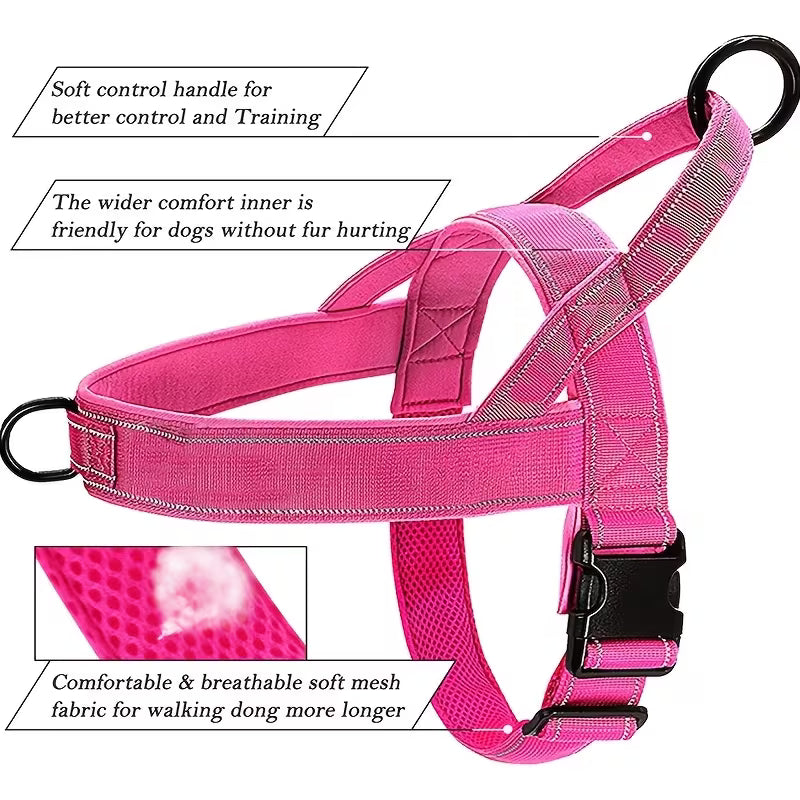 Large dog tactical harness for hiking training and outdoor use