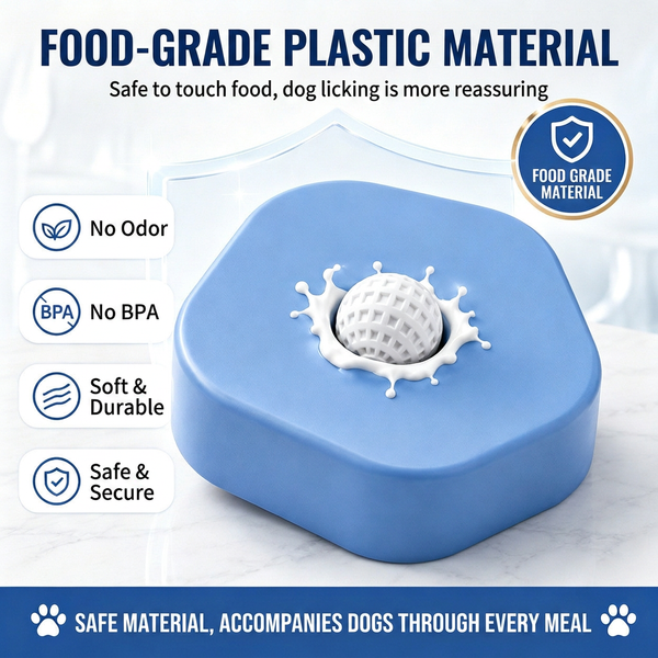 Pet feeding bowl with interactive slow eating design for dogs and puppies