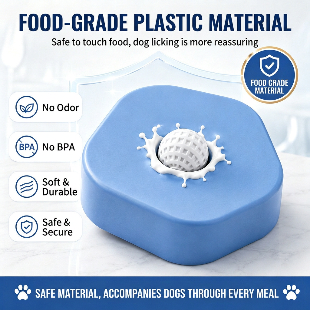 Pet feeding bowl with interactive slow eating design for dogs and puppies
