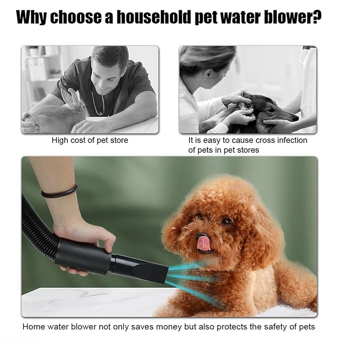 Pet grooming dryer for drying wet dog and cat fur