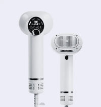 Pet hair dryer comb for dogs with integrated air drying grooming comb