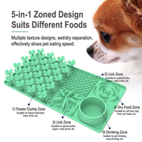 Pet slow food mat with textured surface for dogs and compatible pets