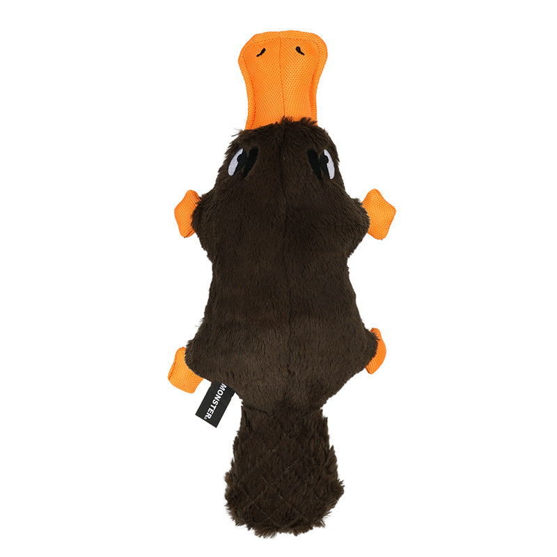 platypus dog toy with soft plush and interactive sound design