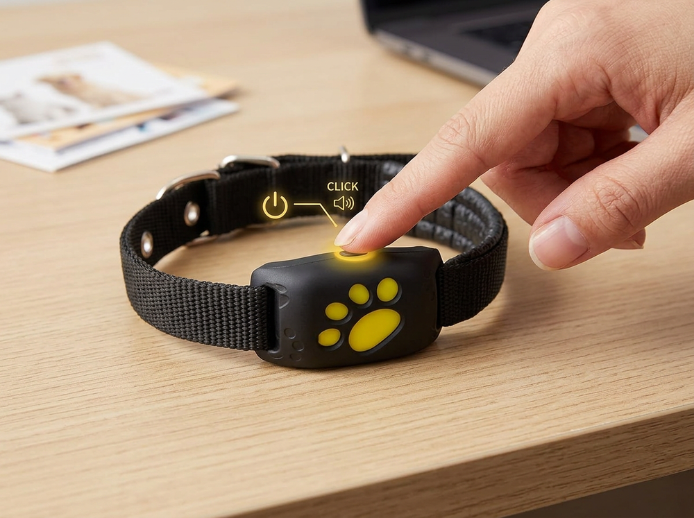 Turning on GPS tracker for dogs and cats