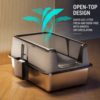 Premium cat toilet made with durable stainless steel material