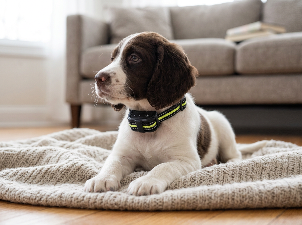 Rechargeable pet training accessory with adjustable strap and outdoor ready construction