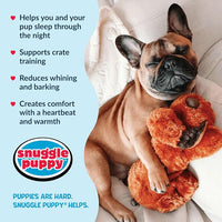Soft puppy comfort toy with heartbeat feature for bedtime and crate use