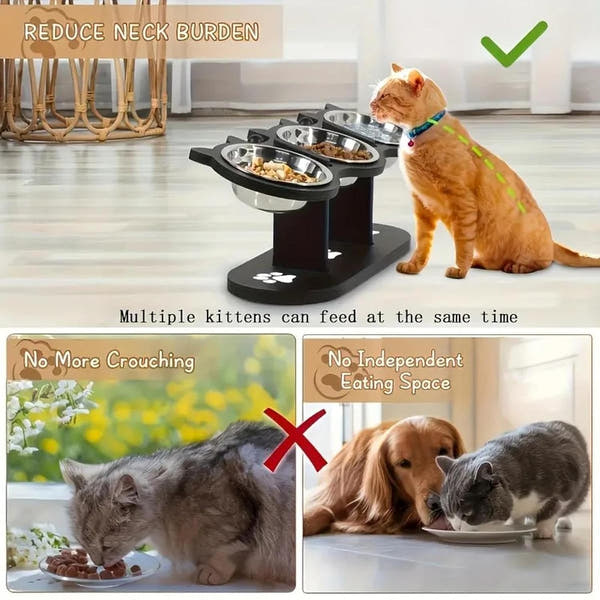 Puppy feeding bowl with lightweight raised pet feeder stand