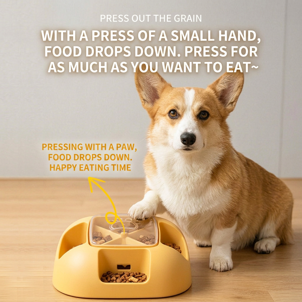 Puppy food bowl with interactive sections for slower feeding