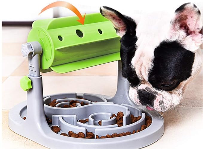 Puppy food feeder designed for slower and more controlled pet feeding