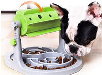 Puppy food feeder designed for slower and more controlled pet feeding