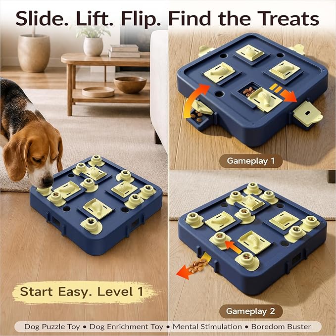 Puppy puzzle toy with reward dispensing function for daily play