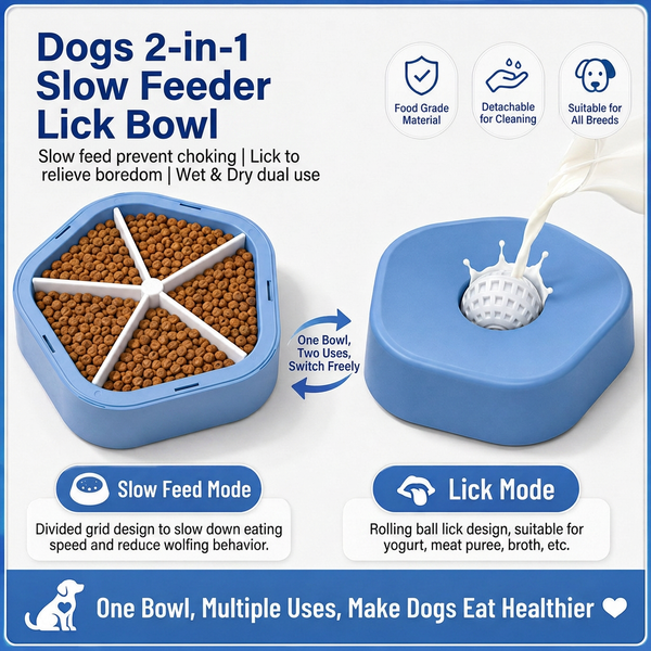 Puppy slow feeder bowl suitable for everyday dog food and controlled feeding