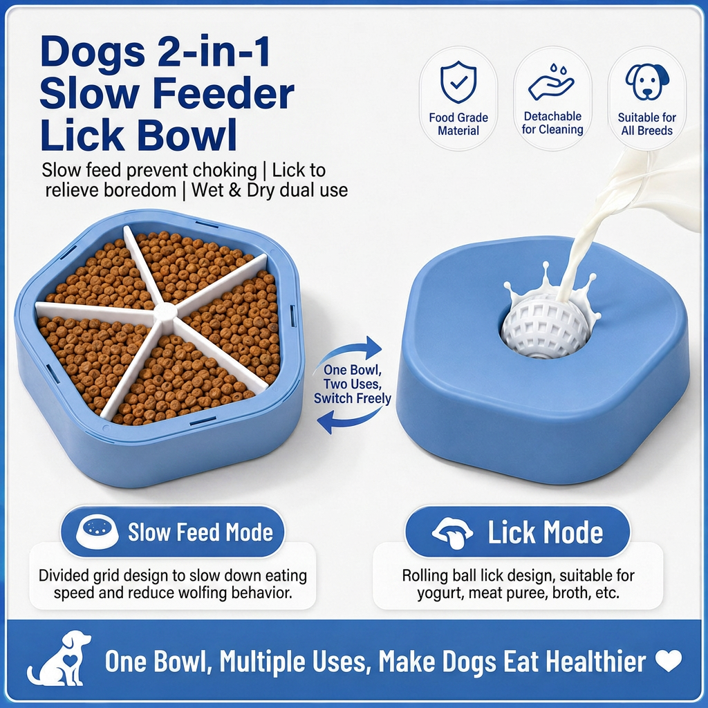 Puppy slow feeder bowl suitable for everyday dog food and controlled feeding