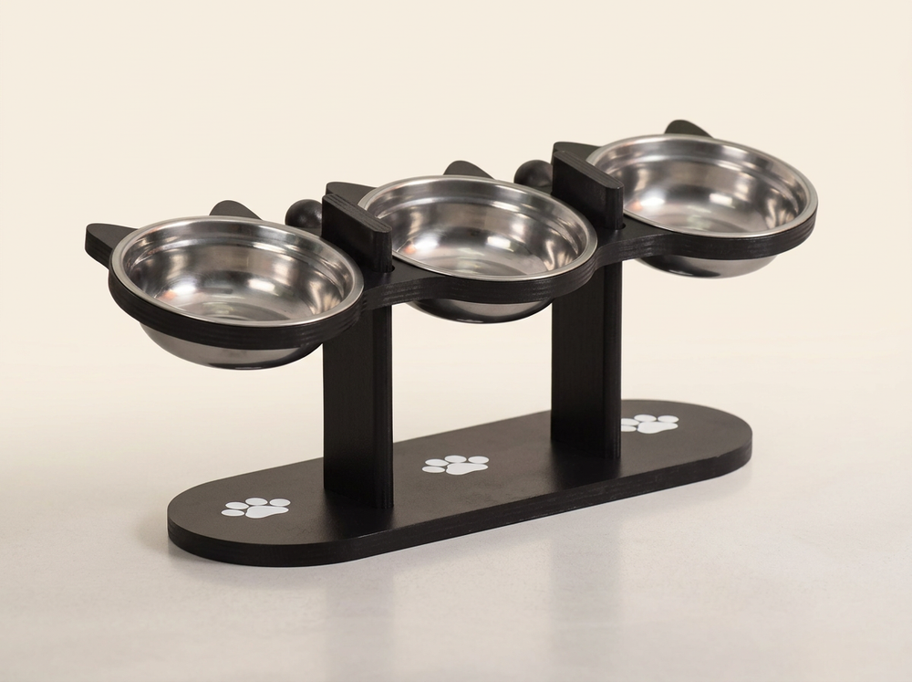 Elevated raised feeding stand for cats