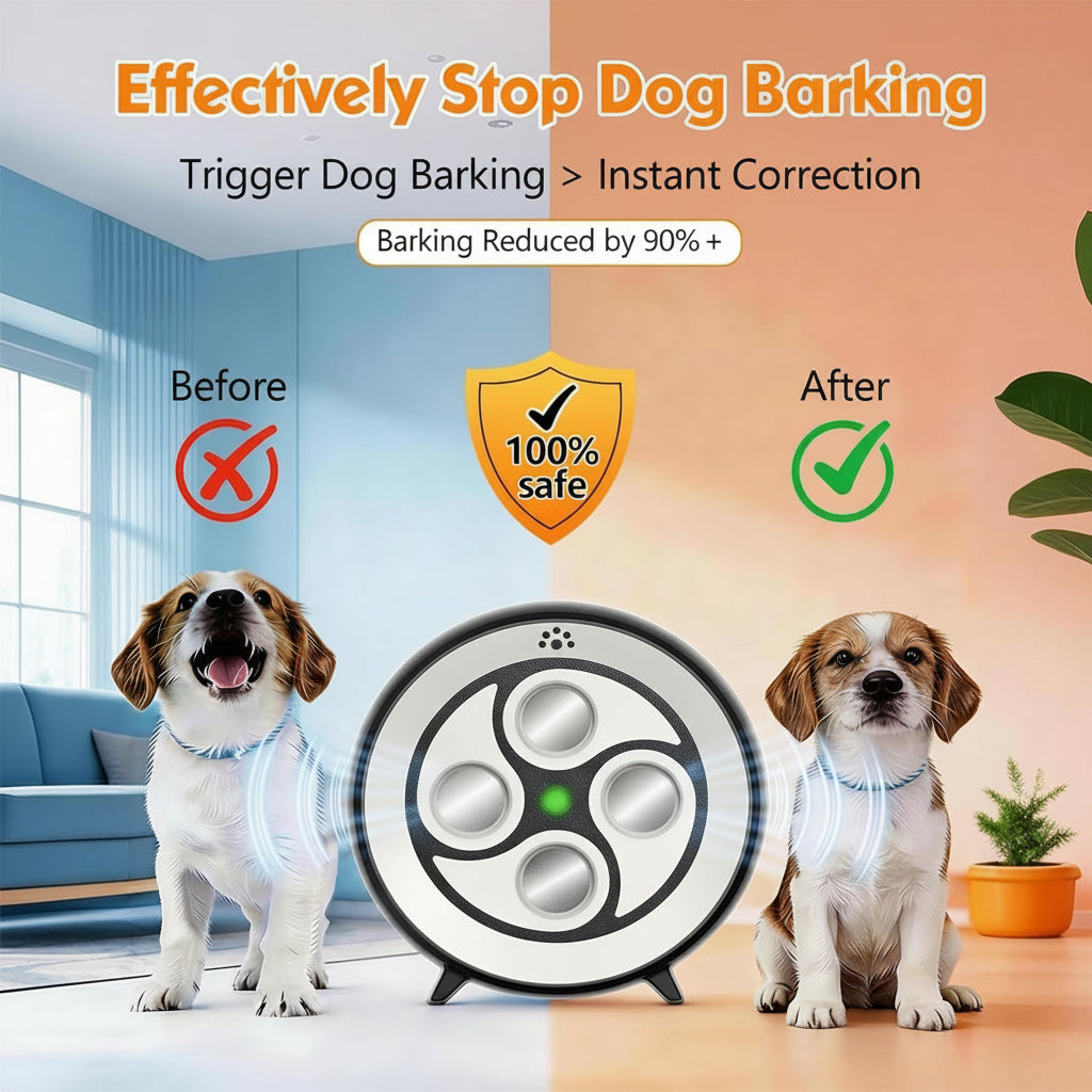 Rechargeable ultrasonic dog bark stopper for repeated indoor and outdoor training sessions