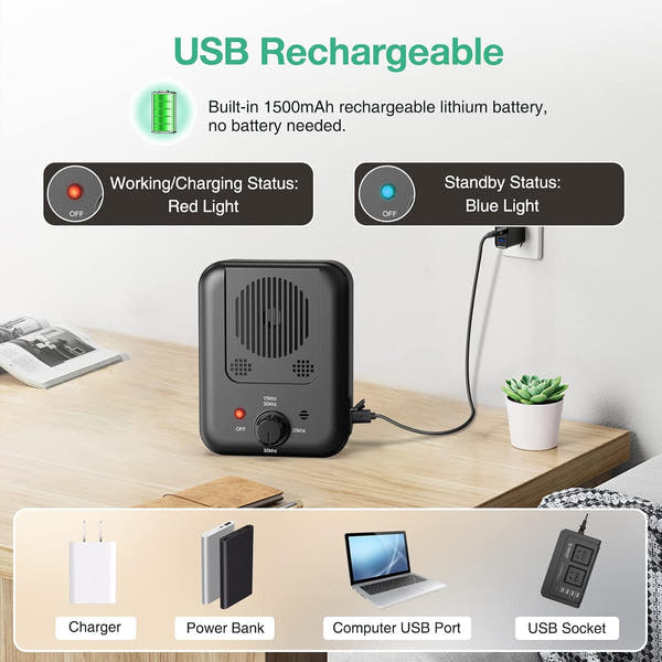 Rechargeable anti barking device suitable for different dog breeds and sizes