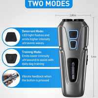 Rechargeable anti barking device for dogs designed for repeated training use