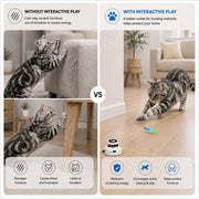 Rechargeable moving feather cat chase toy designed for indoor cats and kittens