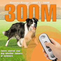 Rechargeable bark collar for dogs with wireless handheld remote